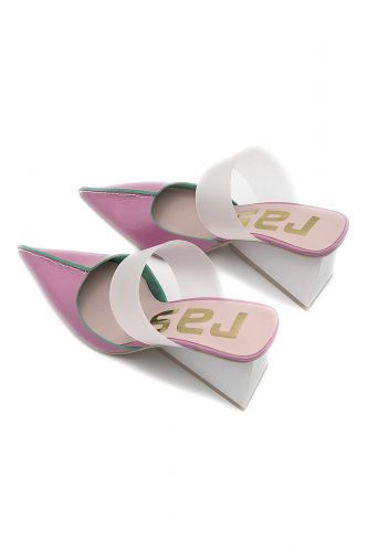 Mules en cuir vernis rose RAS | Marine