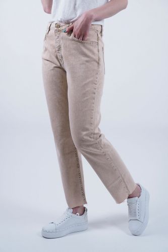 Jeans droit couleur pêche délavé REIKO - Femme | Marine