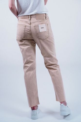 Jeans droit couleur pêche délavé REIKO - Femme | Marine