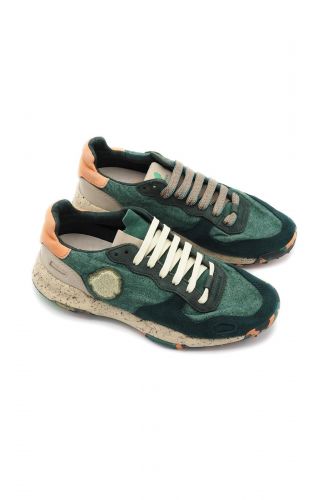 Baskets vert profond et orange SATORISAN | Marine