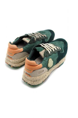 Baskets vert profond et orange SATORISAN | Marine