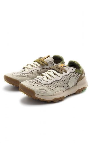 Satorisan basket bas Blanc hommes (Basket cool perforé bord kaki - CHACRONA blanc perfo) - Marine | Much more than shoes