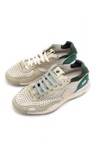 Baskets perforés vert & beige SATORISAN | Marine