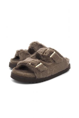 Mules en poil taupe SCHOLL | Marine