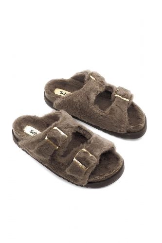 Mules en poil taupe SCHOLL | Marine