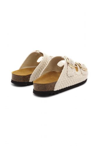 Scholl mule Ecru femmes (mule 2 brides crochet - NOELLE CROCHET uni ecru) - Marine | Much more than shoes