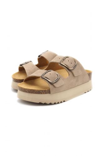 Mules doubles brides à plateformes beige SCHOLL | Marine