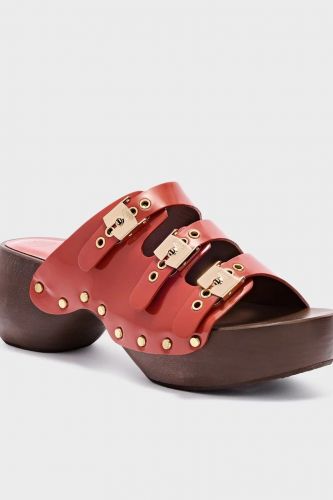 Sandales plateforme rouge vernie 3 brides SCHOLL |Marine