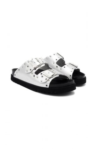 Scholl mule Argent femmes (mule studs plate - BEATRIZ silver) - Marine | Much more than shoes