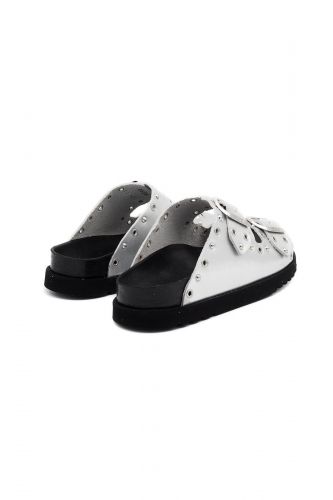 Scholl mule Argent femmes (mule studs plate - BEATRIZ silver) - Marine | Much more than shoes