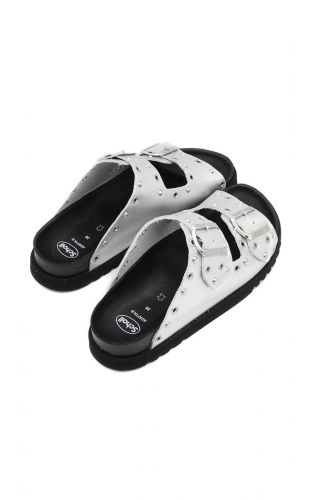 Scholl mule Argent femmes (mule studs plate - BEATRIZ silver) - Marine | Much more than shoes