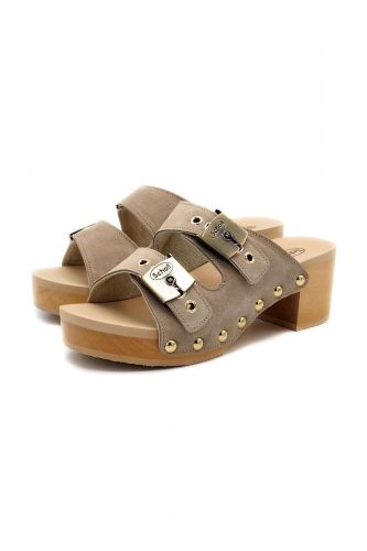 Scholl mule Beige femmes (mule talon 2 brides - PESCURA IBIZA dark beige) - Marine | Much more than shoes