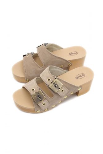 Scholl mule Beige femmes (mule talon 2 brides - PESCURA IBIZA dark beige) - Marine | Much more than shoes