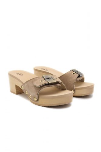 Scholl mule Beige femmes (mule talon simple bride - PESCURA IBIZA dark beige) - Marine | Much more than shoes