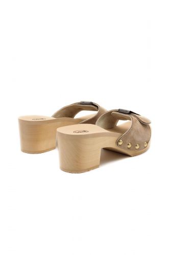 Scholl mule Beige femmes (mule talon simple bride - PESCURA IBIZA dark beige) - Marine | Much more than shoes