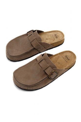 Scholl sabot Taupe hommes (new sabot couture - BORA taupe) - Marine | Much more than shoes