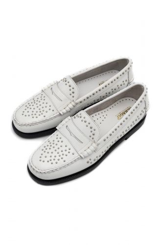 Sebago mocassin Blanc femmes (Mocassin College Style petits clous seme - 7811 Moc College blanc) - Marine | Much more than shoes