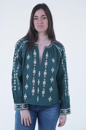 Blouse bohème verte SEE U SOON | Marine