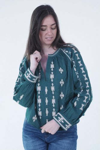 Blouse bohème verte SEE U SOON | Marine