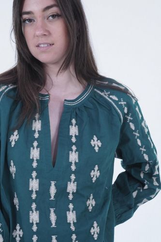 Blouse bohème verte SEE U SOON | Marine