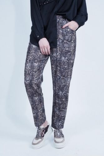 See U Soon pantalon Beige femmes (droit effet jeans - 24249256 python) - Marine | Much more than shoes