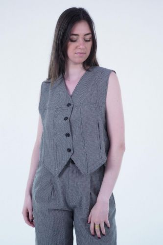 Gilet de costume à carreaux SEE U SOON | Marine