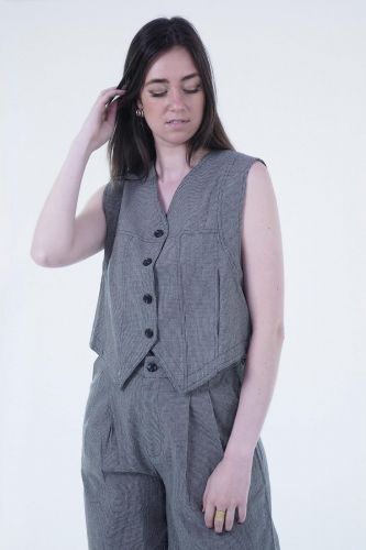 Gilet de costume à carreaux SEE U SOON | Marine
