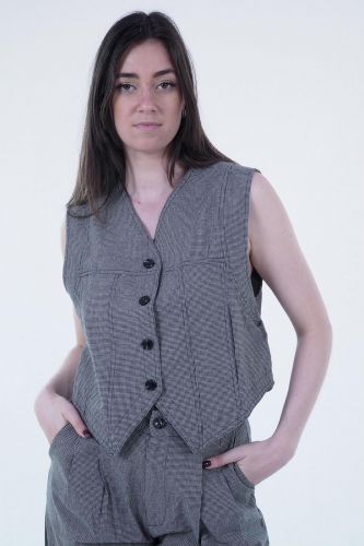 Gilet de costume à carreaux SEE U SOON | Marine