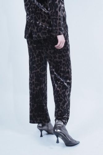 See U Soon pantalon Léo femmes (leopard pantalon - 24242226 velours lisse) - Marine | Much more than shoes