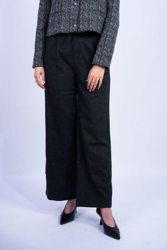 Pantalon gris chiné avec élastique à la taille SEE U SOON | Marine