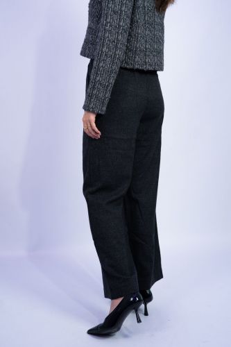 Pantalon gris chiné avec élastique à la taille SEE U SOON | Marine