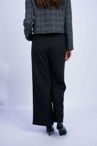 Pantalon gris chiné avec élastique à la taille SEE U SOON | Marine