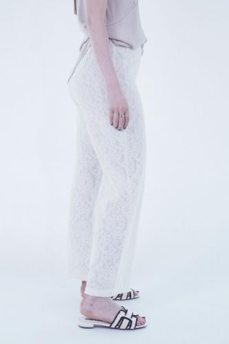 Pantalon en dentelle écru SEE U SOON | Marine