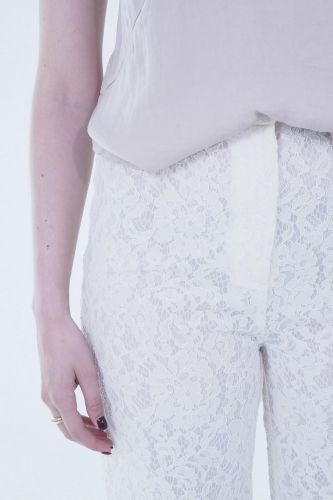 Pantalon en dentelle écru SEE U SOON | Marine