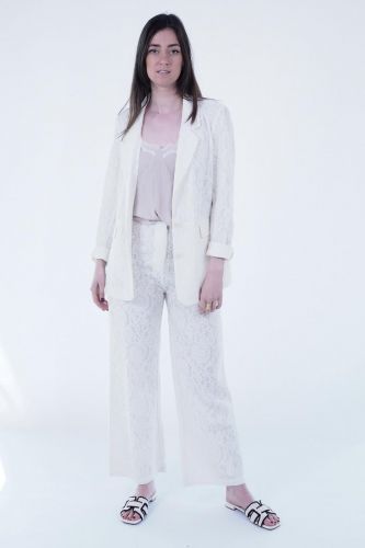 Pantalon en dentelle écru SEE U SOON | Marine