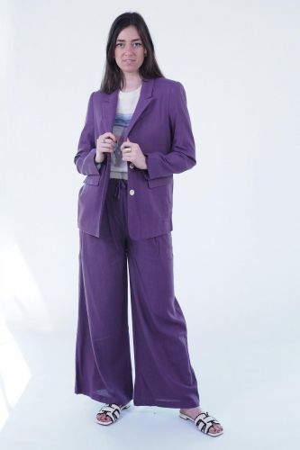 Pantalon fluide mauve SEE U SOON | Marine