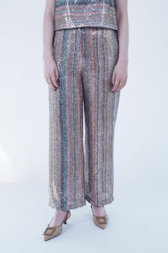 Pantalon en sequins multicolores SEE U SOON | Marine