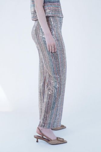 Pantalon en sequins multicolores SEE U SOON | Marine