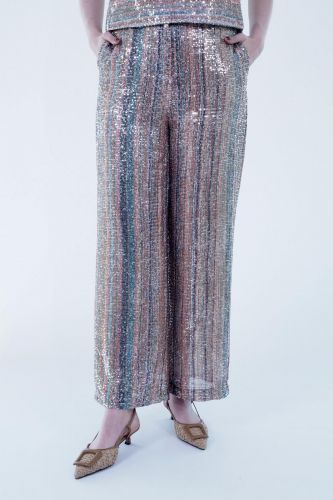 Pantalon en sequins multicolores SEE U SOON | Marine