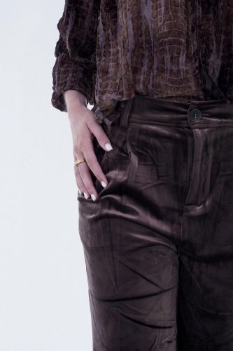 Pantalon en velours chocolat SEE U SOON | Marine