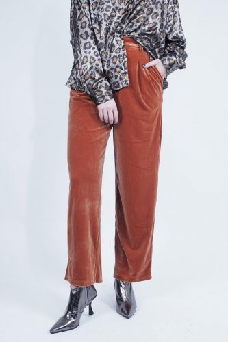 Pantalon en velours orange SEE U SOON | Marine