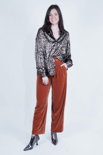 Pantalon en velours orange SEE U SOON | Marine