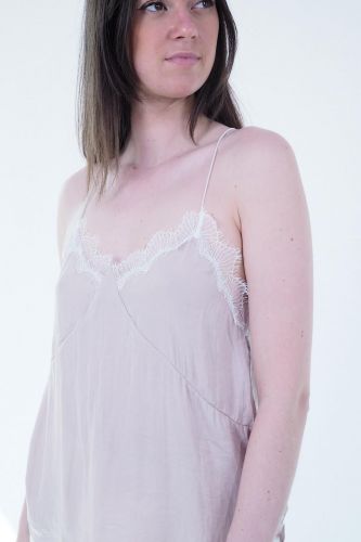 Top beige satiné SEE U SOON | Marine