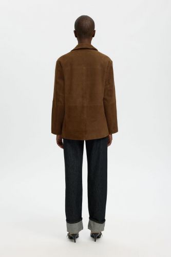 Blazer en daim camel SELECTED | Marine