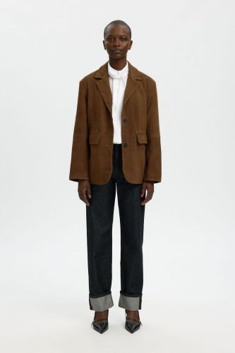 Blazer en daim camel SELECTED | Marine