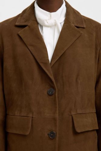 Blazer en daim camel SELECTED | Marine