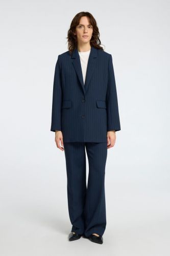 Blazer bleu fines lignes blanches SELECTED | Marine