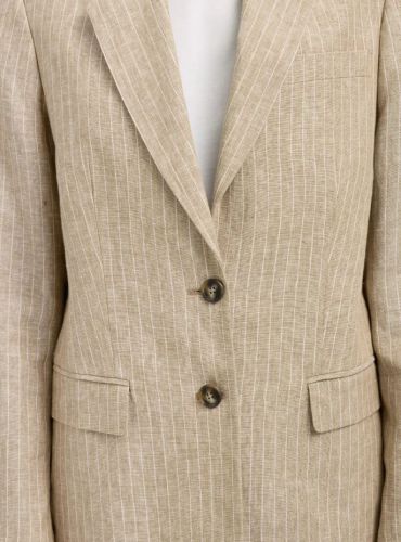 Selected Femme blazer Ecru femmes (Blazer long fluide ligné - IDA blazer ligné) - Marine | Much more than shoes