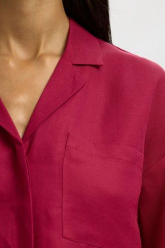 Selected Femme blouse Fuschia femmes (Blouse anémone col chemisier - LYRA anémone) - Marine | Much more than shoes