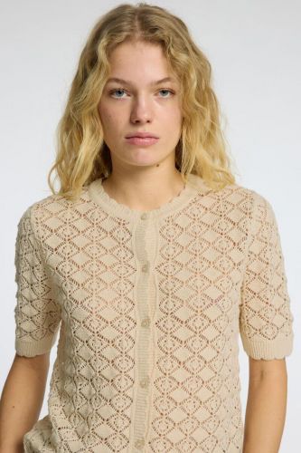 Cardigan en maille beige SELECTED | Marine